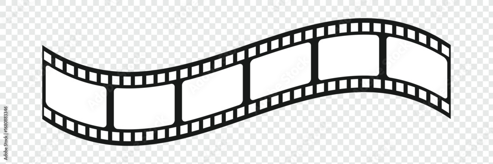Fototapeta premium Film Strip Line Icon – Cinema, Movie Reel, Photography, and Media Frame Vector Illustration. Film strip line icon simple design.
