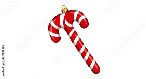 Classic Red and White Striped Candy Cane Christmas Ornament 1.