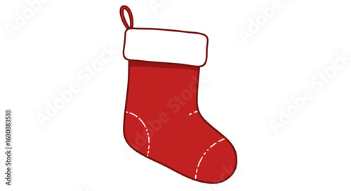 Classic Red Christmas Stocking with White Cuff 1.