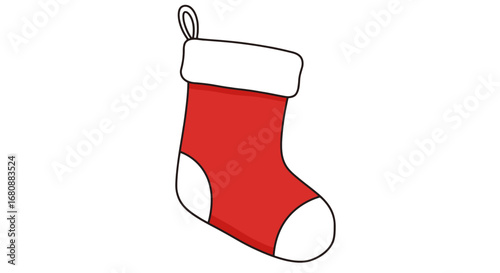 Classic Red Christmas Stocking with White Cuff 3.