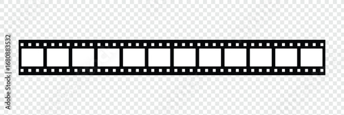Movie Film Strip Icons – Retro Cinema Frame and Videography Vector Illustration.