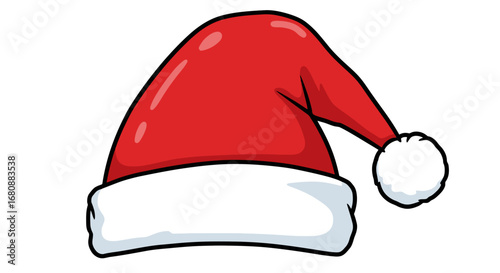 Classic Red Santa Hat with White Fur Trim 1.