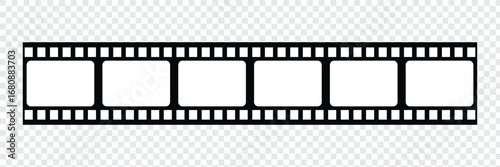 Movie Film Strip Icons – Retro Cinema Frame and Videography Vector Illustration.