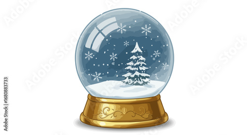Classic Snow Globe with Miniature Pine Tree.