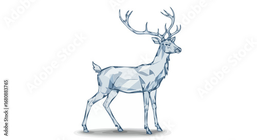 Crystalline Deer A Stylized Wildlife Illustration.
