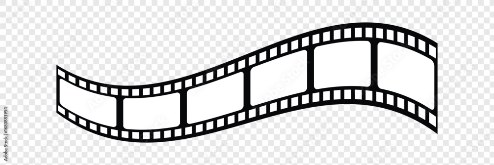 Fototapeta premium Film Strip Line Icon – Cinema, Movie Reel, Photography, and Media Frame Vector Illustration. Film strip line icon simple design.