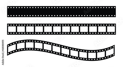 Film Strip Icon Set – Cinema and Photography Frame Vector Collection.