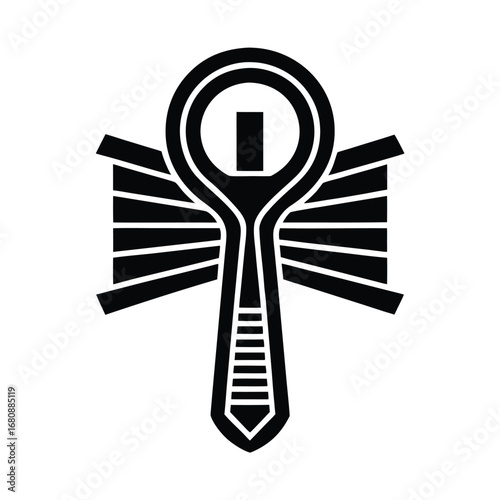 Ancient Egyptian Ankh Symbol Glowing in Gold