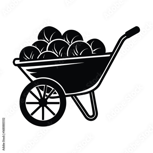 Sturdy Wheelbarrow Filled with Fresh Vegetables