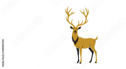 Majestic Deer with Large Antlers.