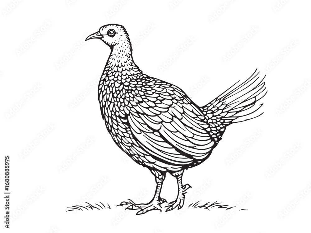 Fototapeta premium Grouse line art illustration