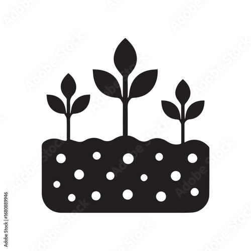 Soil silhouette black and white vector icon