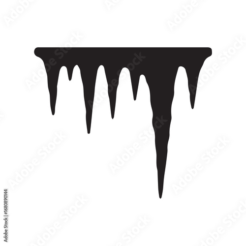 Icicle silhouette black and white vector icon