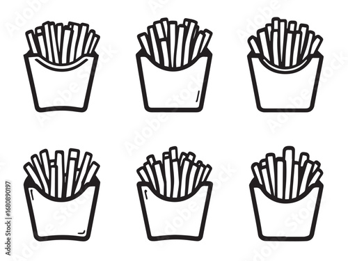 Hot Fries line art illustration