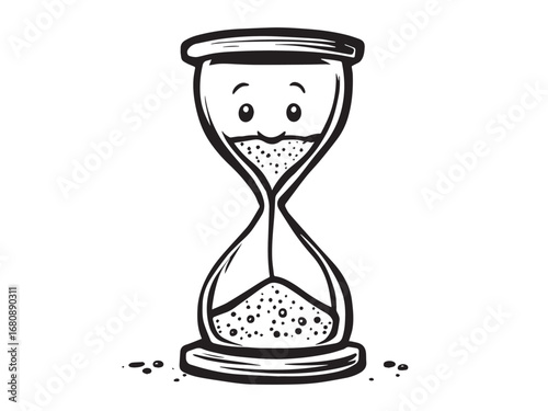 Hourglass line art illustration