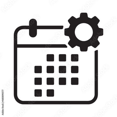 Calendar with Gear Symbol