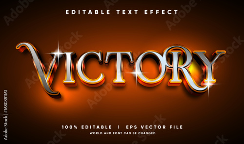 victory luxury 3d vector text effect with modern style