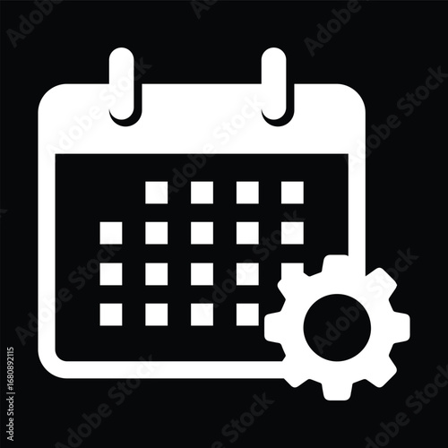 Calendar with Gear Symbol