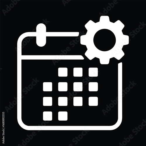 Calendar with Gear Symbol