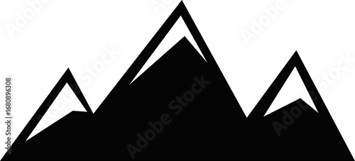 Mountains icon, Stunning collection of 24 diverse mountain silhouettes and landscape icons, perfect for illustrating adventure, travel, nature, with easily editable vector graphics