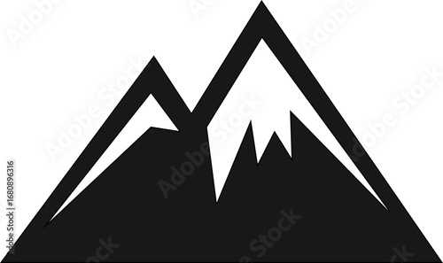 Mountains icon, Stunning collection of 24 diverse mountain silhouettes and landscape icons, perfect for illustrating adventure, travel, nature, with easily editable vector graphics