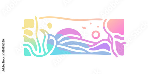 Abstract pastel landscape gradient colorful
