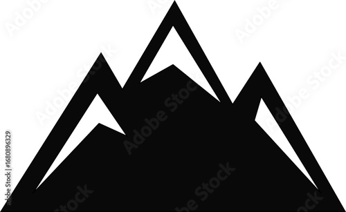 Mountains icon, Stunning collection of 24 diverse mountain silhouettes and landscape icons, perfect for illustrating adventure, travel, nature, with easily editable vector graphics