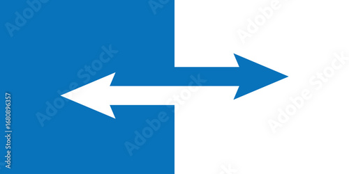 Dual Arrows Decision Concept – Green and White Arrows Symbolizing Choice and Direction in Flat Vector Style