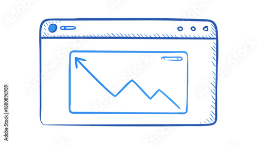 Blue graph on a digital screen chart data