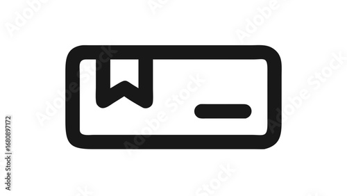 Bookmark ribbon with horizontal line save symbol