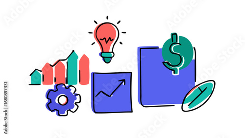 Business growth concept with financial icons finance
