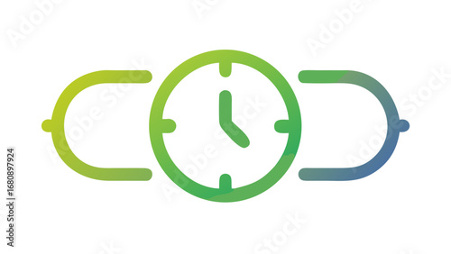 Clock face with gradient bands time watch