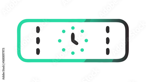 Clock Face with Teal Dots time digital