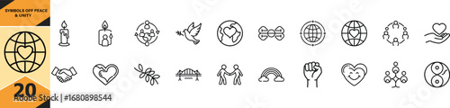 Collection of symbols representing peace unity and global harmony vector