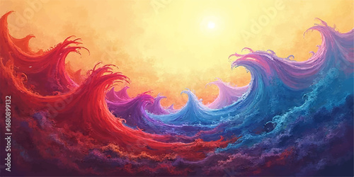 Abstract fiery design with a decorative swirl of orange and yellow flames illuminating a dark background