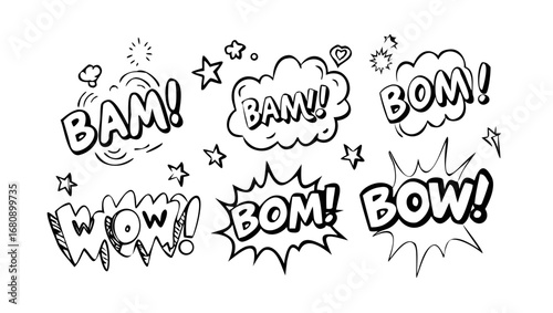 Comic Action Sound Effects vector