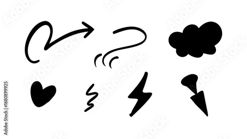 Comic Speech Bubbles and Exclamations expression doodle