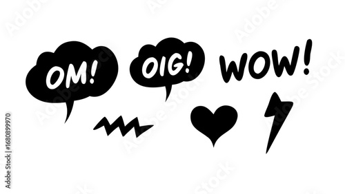 Comic Speech Bubbles doodle illustration