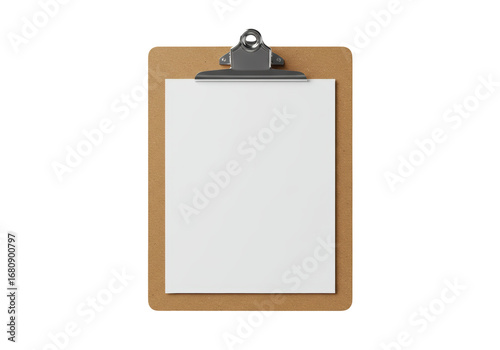 Cuadro en lienzo Isolated clipboard with blank paper ready for text and mockups for marketing mat