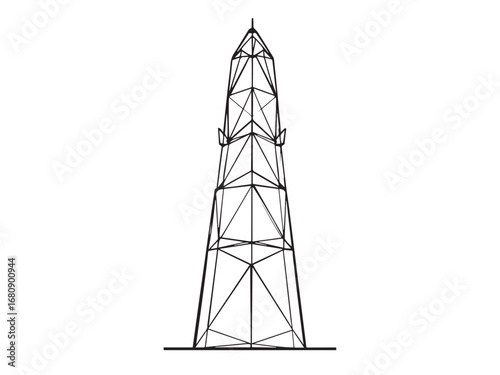 Nova Tower line art illustration