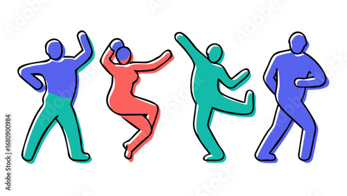 Diverse dancers in motion dancing movement