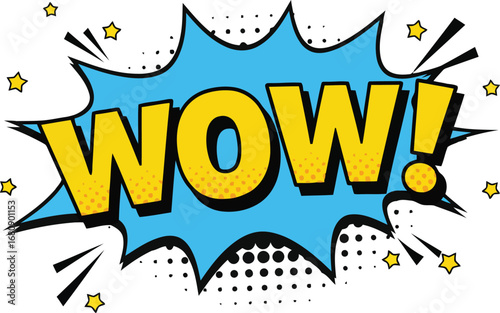 Comic book wow speech bubble excitement surprise