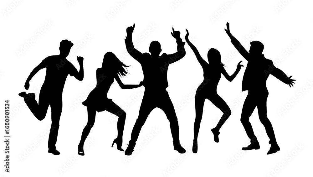 Obraz premium Energetic male dancer mid-leap silhouette dynamic
