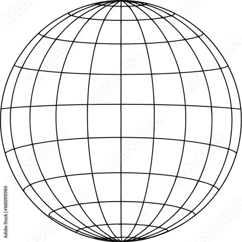 Wireframe globe grid global network concept