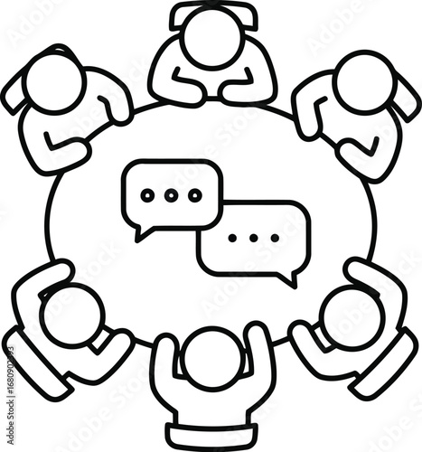 Team meeting icon collaboration communication