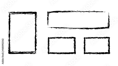 Hand Drawn Crayon Style Frames sketchy borders