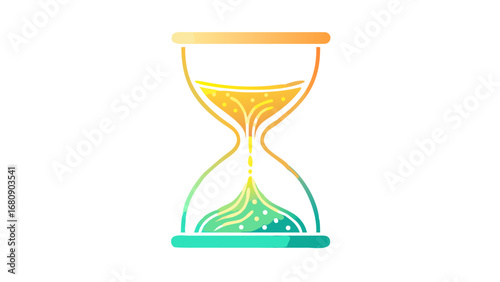 Hourglass with flowing sand time gradient