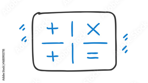 Math symbols doodle plus minus