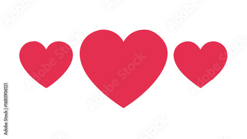 Three pink hearts love symbol