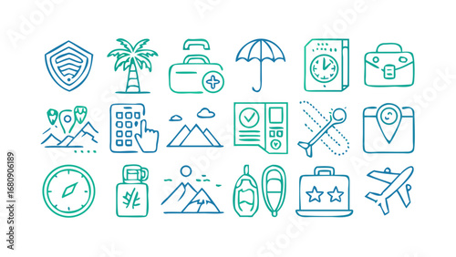 Travel and Leisure Icons vacation adventure